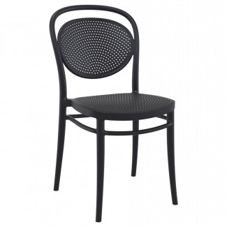 ISP257 Marcel Resin Commercial Restaurant Bar Hospitality Resort In Stock Outdoor Patio Stacking Side Chair